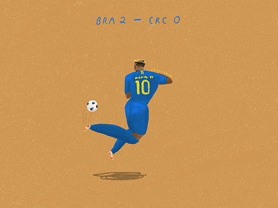 Brazil vs Costa Rica football illustration