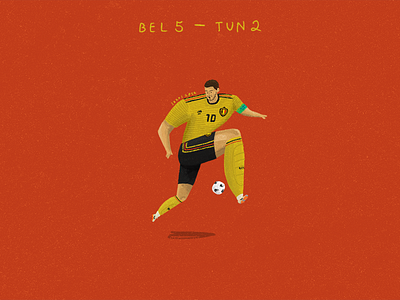 Belguim vs Tunisia football illustration
