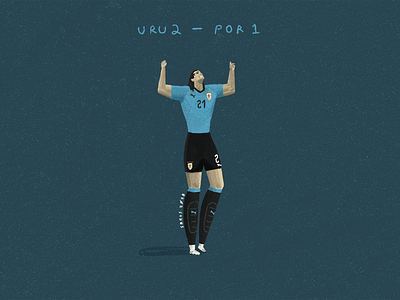Uruguay vs Portugal football illustration