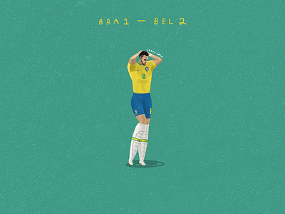 Brazil vs Belguim football illustration