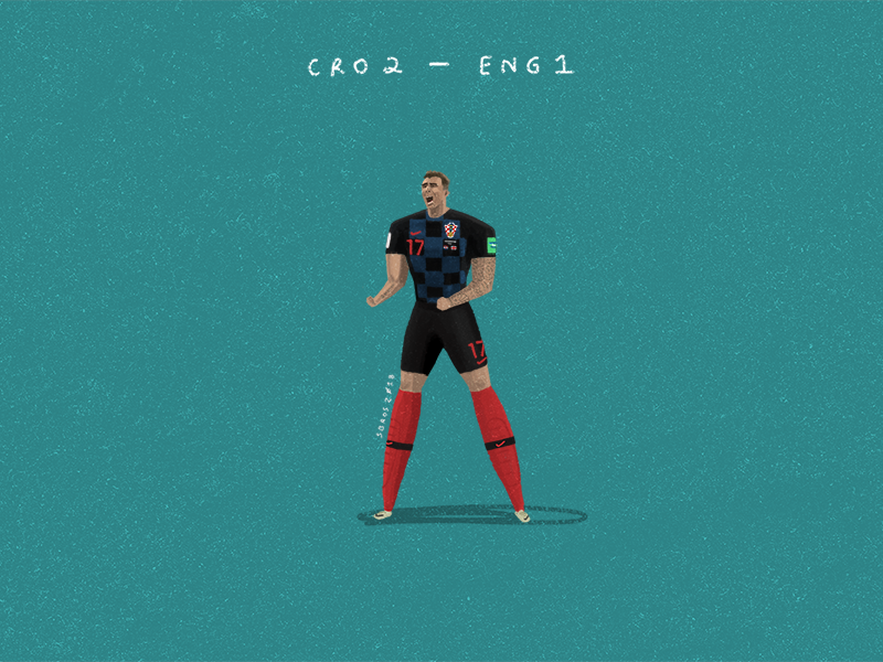 Croatia vs England football illustration