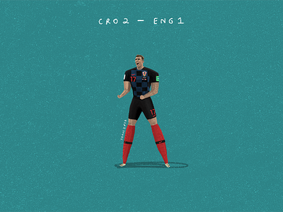 Croatia vs England football illustration