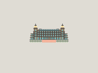 Hotel Carrasco building design icon identity illustration montevideo vector