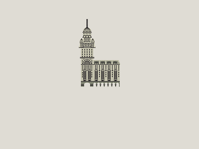 Palacio Salvo building design icon identity illustration montevideo vector