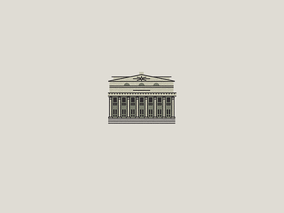 Teatro Solís building design icon identity illustration montevideo vector