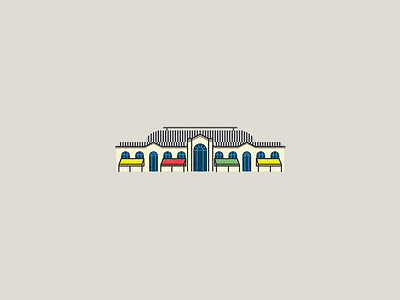 Mercado del Puerto building design icon identity illustration montevideo vector