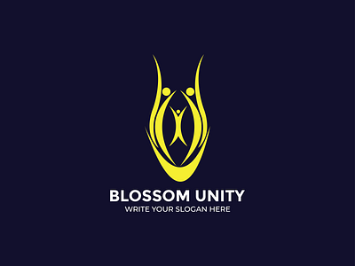 Blossom Unity Logo, Unity Logo Design, Creative Logo best brand design brand identity branding creative logo creative logos group group logo grouping logo logo idea logodesign logoinspiration minimalist social group social unity social unity group unique unique logo unity unity3d