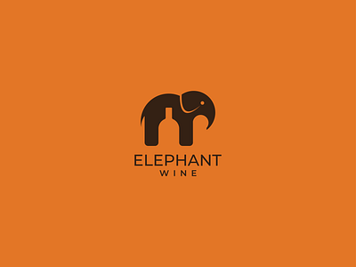 Wine Minimalist Logo, Elephant minimalist Logo, Creative Logo