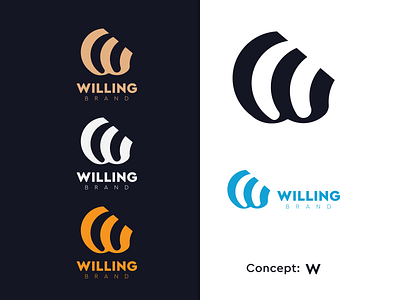 W letter brand logo design