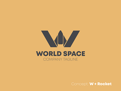 W & Rocket Minimalist Logo Design