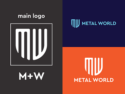 MW letter logo design brand identity branding business corporate creative iron letter letter logo logo logo design logo maker logos metal minimalist logo monogram