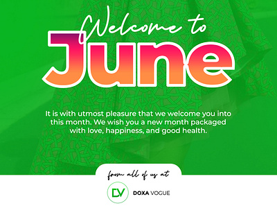 Welcome to June Design branding design flyer graphics illustration logo new month poster ui ux vector