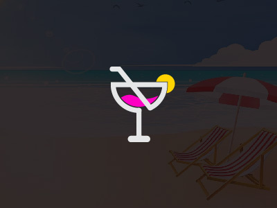 Cocktail logo style beach beautiful cocktail colored cool drink enjoy foods fresh happy lemon logo symbol