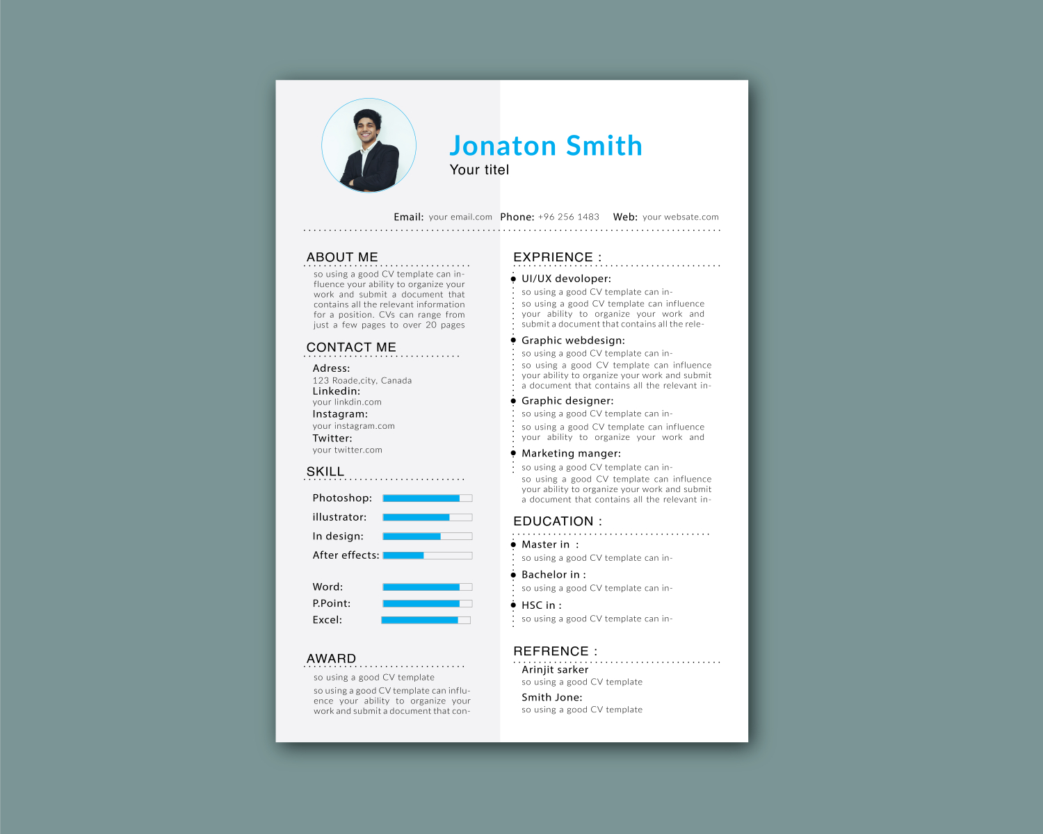 Resume Design by MD KAWSAR AHMOD on Dribbble