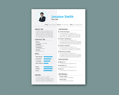 Resume Design branding cover lrtter cv writing design graphic design illustration professonal resume resume design