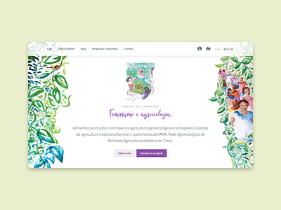 Grupo de Consumo Feminismo e Agroecologia homepage agroecological brazil colective feminist illustration webdesign