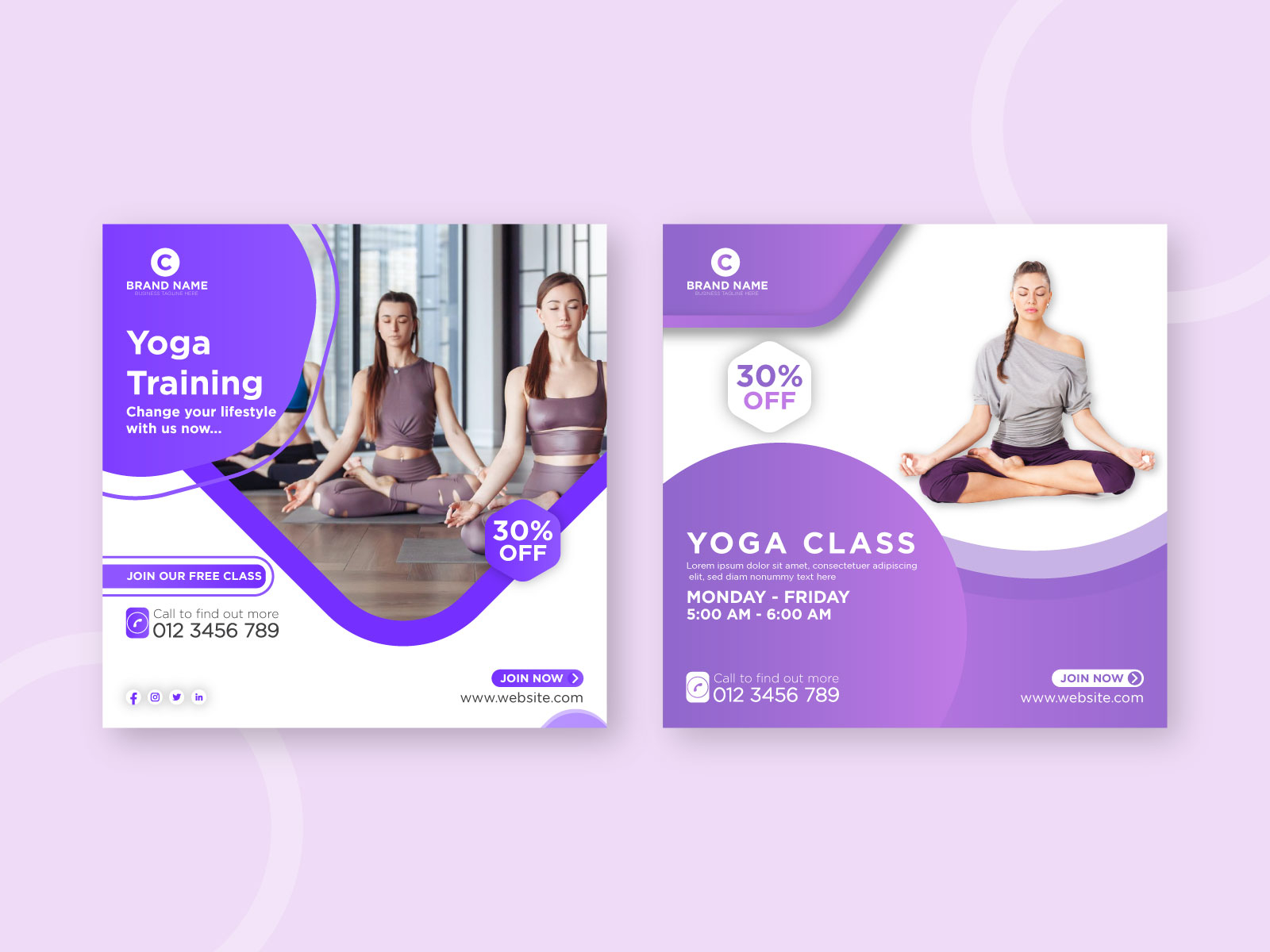 Yoga & Meditation Instagram Post Template by Alamin Jnu on Dribbble