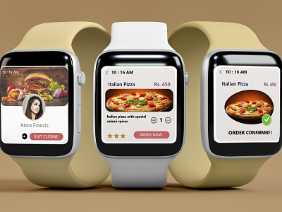 Smart watch Food App UI food food app ui uidesign ux