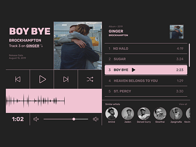 Music Player concept UX/UI design graphic design illustration minimal ui ux uxui vector