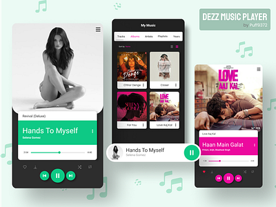 DEZZ Music Player UI android android music player androidmusic branding design figma graphic illustration interface logo music player ui musicplayer typography ui uiux uiuxdesign ux