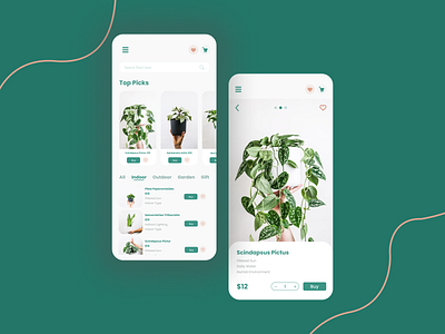 Plant Store Application apps design green illustration indonesia plant ui uidesign uiux ux