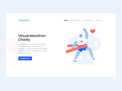Virtual Marathon Charity design illustration indonesia landingpage logo ui uidesign website