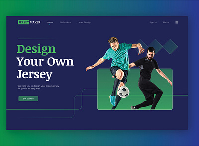 Jersey Maker-Landing Page jersey maker landing page ui uiux web design