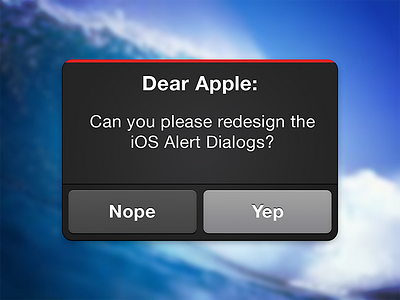 iOS Alert Dialog 2.0 alert apple dialog free freebie ios iphone psd rebound redesign