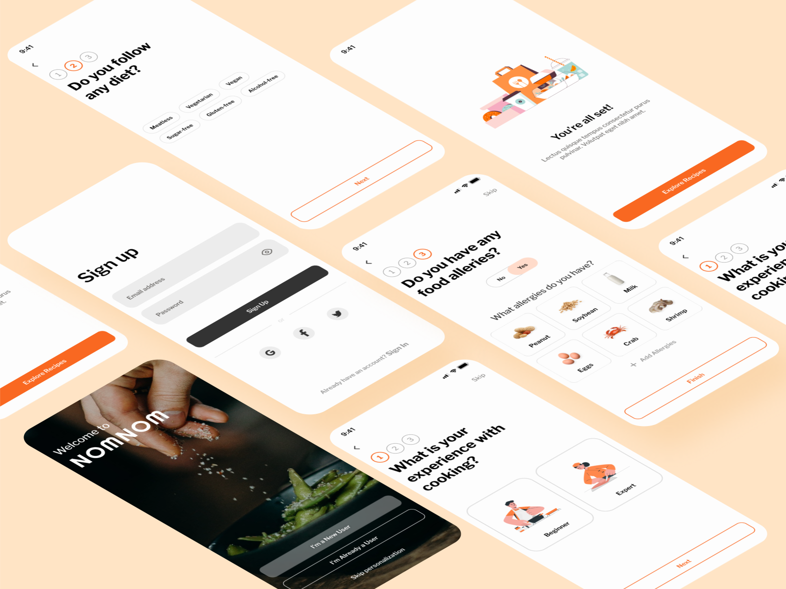 Daily Recipe Mobile App UI #2 Onboarding by Langg on Dribbble