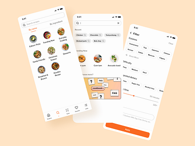 Daily Recipe Mobile App UI #3 Search and Filters app case study design mobile product product design recipe recipe app ui ui design uiux ux design