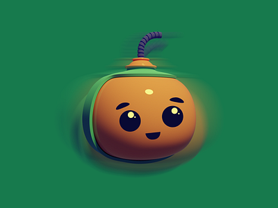 peaceful bomb 3d blender bomb character cute illustration peaceful