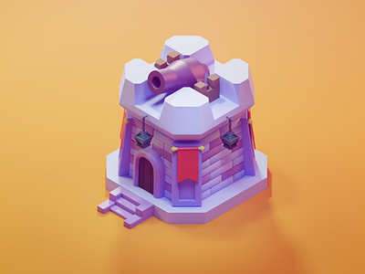 Fortress 3d blender building cannon castle colorful fortress illustration