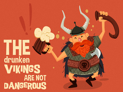 The Drunken Vikings ale character drink drunk editorial happy illustration print red beard tale vikings war