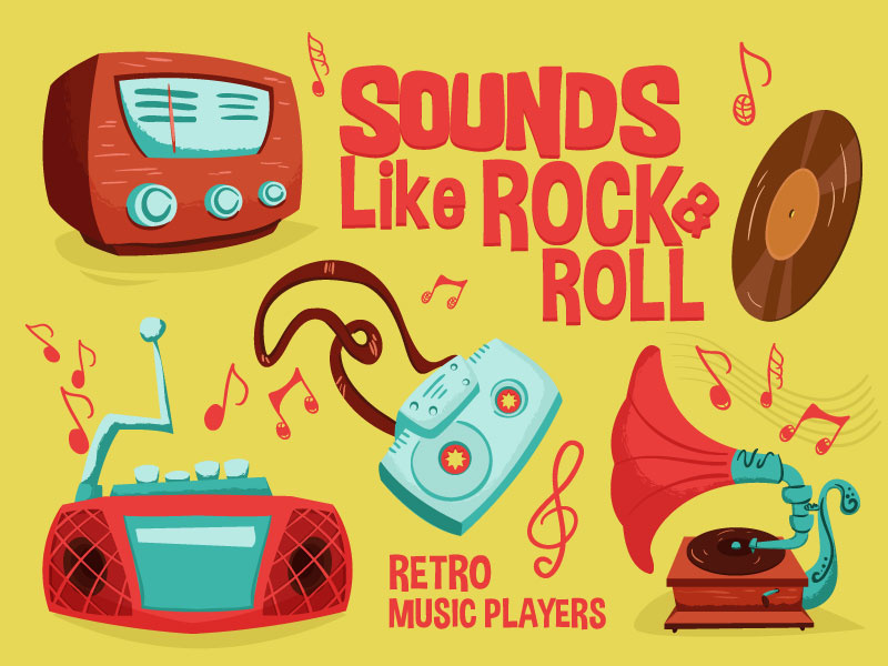 Rock & Roll Retro Players By Mihail Găbrian For Inkydeals On Dribbble