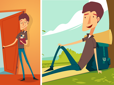 Character design exploration illustration job nature peace quitting vector