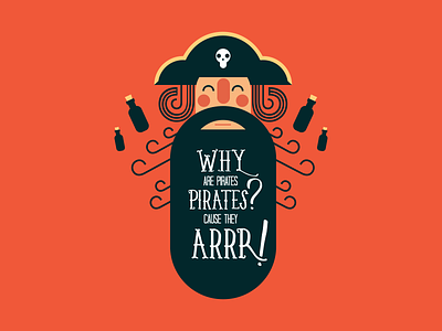 Pirates black beard hipster illustration pirate rum t shirt design vector