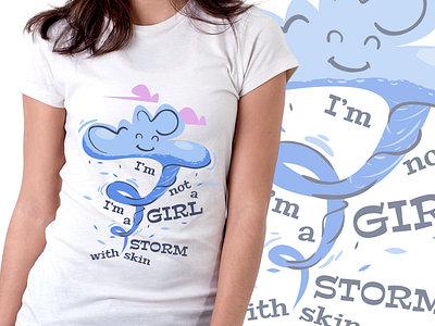 Storm Girl clouds girl illustration storm t shirt