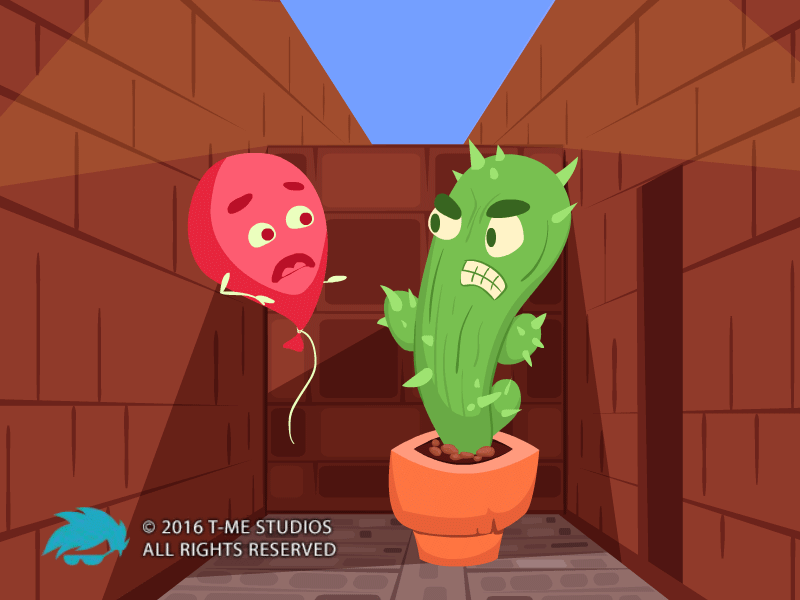 Street Violence animation baloon cactus character gif illustration scared street violence