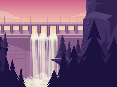 The Dam concept illustration dam forest made man nature wallpaper