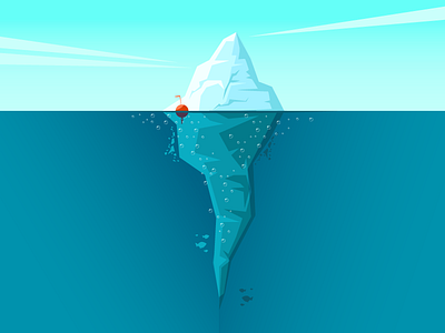 Minimal Ice cold flat iceberg illustration minimal sea simple uderwater