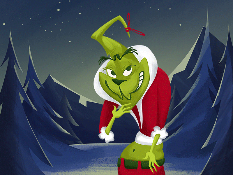 The Grinch character chrisatmas evil green grinch night smile winter