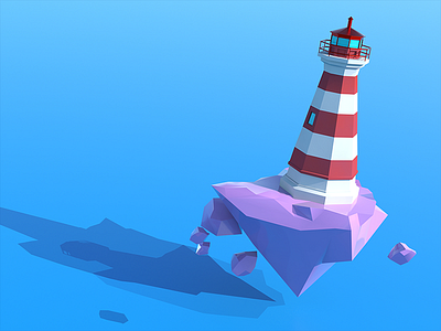 Adrift 3d adrift beacon illustration light lost sea