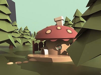 Riga Crypto 3d illustration mushroom nature tale woods