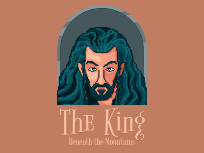 The King Beneath The Mountains character fan art illustration king lotr mountain oakenshield pixel art the hobbit thorin