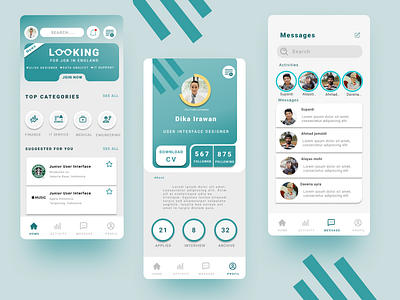Job seeker app design designer figmadesign fresh indonesia indonesia designer job jobs