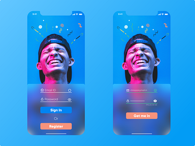 Sign in and Sign up Screens adobexd clean ui login screen mobileappdesign registration signin signup screen uidesign uiuxdesigner