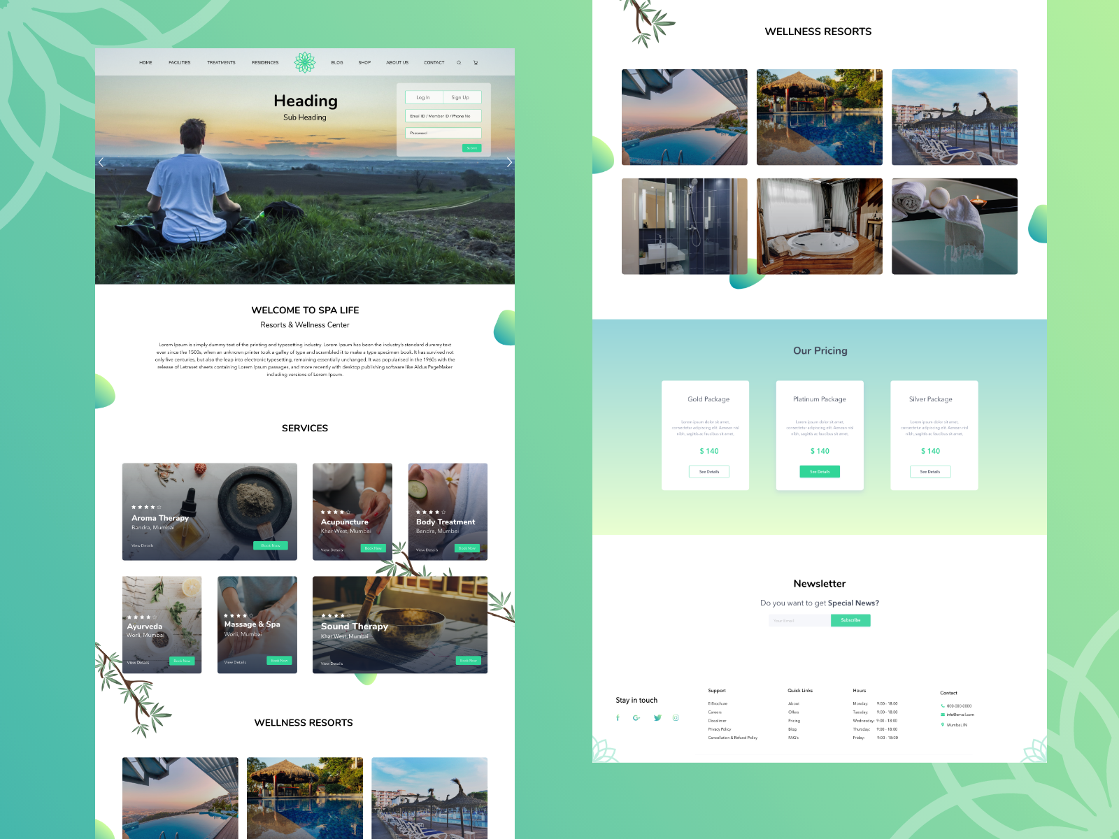 Website Concept for Spa and Wellness by Amrut D on Dribbble