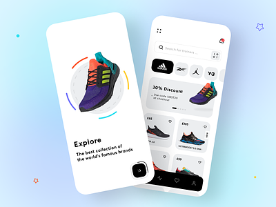 Trainers App Design android app app design design eberawi ecommerce interface ios marketplace minimalist mobile shoes store startup store trainers trainers app ui ui design ux ux design