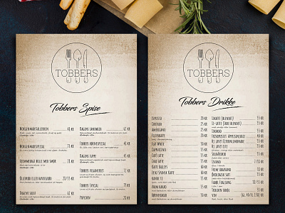 The Tobbers Menu branding flyer food magazine menu menu design minimal restaurant