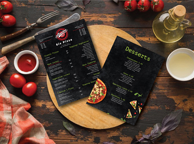 The 6ix Pizza branding flyer food menu minimal pizza restaurant